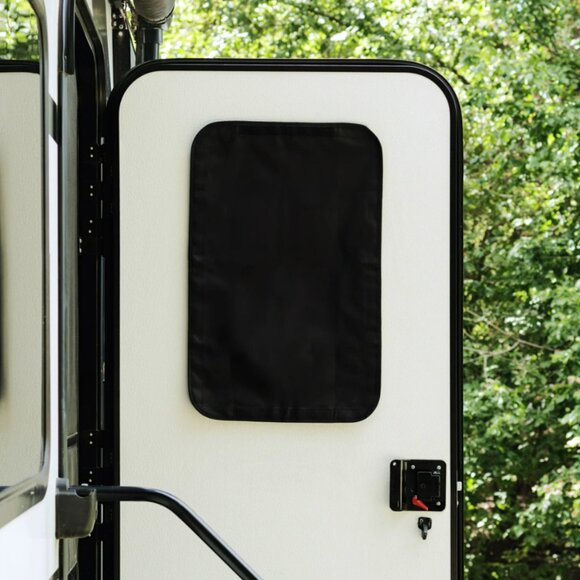 Auto Drive RV Door Window Shade Black 25x16 Universal Fit Sun & Privacy 1-Pack - Picture 4 of 6